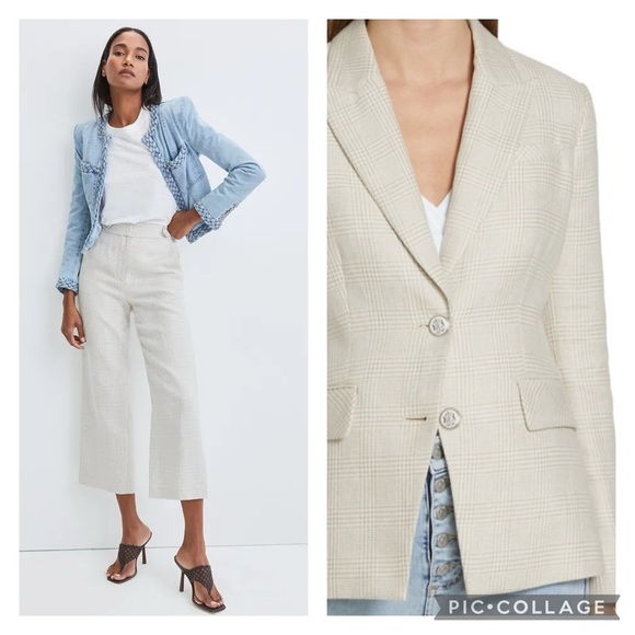 NWT Veronica Beard SUIT SET Mathi Jacket Blazer Isley Pant Trouser 4 Oatmeal - Picture 4 of 11
